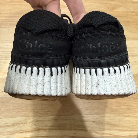 Chloe Nama Black Mesh Sneakers Size 37 - Picture 7 of 11